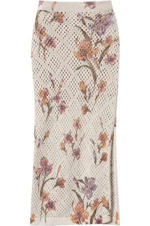 Twin-Set Femme, Jupes, Multicolore, Taille: 36 FR Jupe en coton à imprimé floral