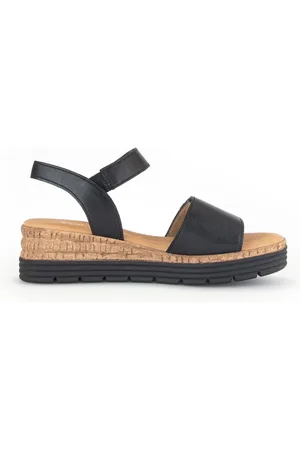 Gabor Femme, Chaussures, Noir, Taille: 40 EU Sandales Plates en Cuir
