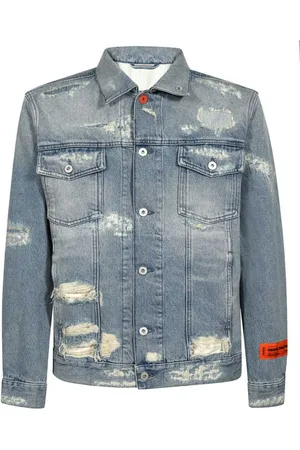 Heron Preston Homme, Vestes, Bleu, Taille: M Veste en jean délavée