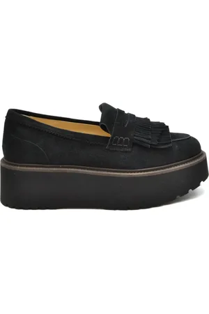 Hogan Femme, Chaussures, Noir, Taille: 38 EU Mocassins noirs à enfiler avec semelle en caoutchouc