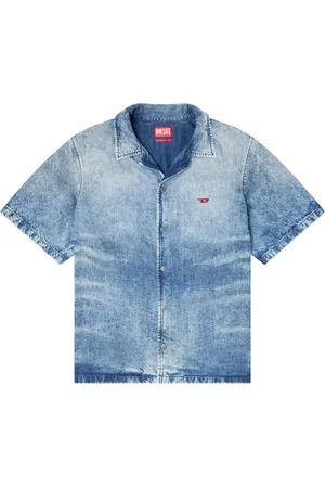 Diesel Homme, Chemises, Bleu, Taille: XL Chemise en denim avec logo brodé