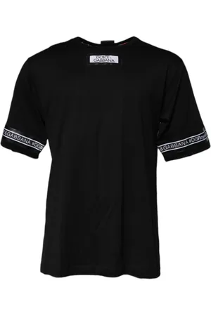 Dolce & Gabbana Homme, Tops, Noir, Taille: S T-shirt avec impression de logo