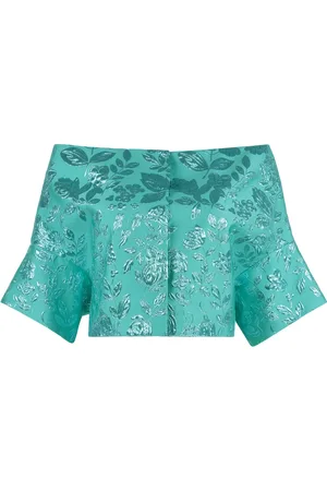 P.A.R.O.S.H. Femme, Blouses et Chemises, Vert, Taille: 42 FR Blouse Jacquard Florale