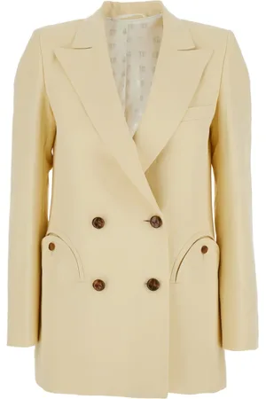 Blazé Milano Femme, Vestes, , Taille: 42 FR Veste à Double Boutonnage en Lin et Soie