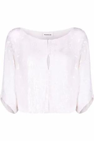 P.A.R.O.S.H. Femme, Blouses et Chemises, Blanc, Taille: 38 FR Blouse