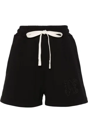 Palm Angels Femme, Shorts, Noir, Taille: 36 FR Short en Coton Logo