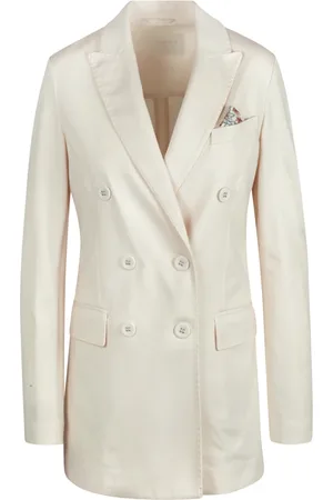 Circolo Femme, Manteaux, , Taille: 36 FR Blazer en Coton à Double Boutonnage avec Revers