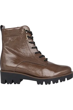 Gabor Femme, Chaussures, Brun, Taille: 40 1/2 EU Bottines à Lacets en Cuir Verni Marron