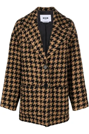 Msgm Femme, Manteaux, Brun, Taille: 40 FR Élégant manteau d`hiver croisé