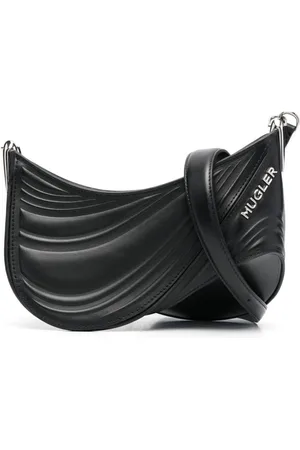 MUGLER Femme, Sacs, Noir, Taille: ONE Size Petit Sac Bandoulière Spiral Curve 01 en Cuir Gaufré