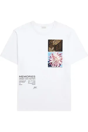 DRIES VAN NOTEN Homme, Tops, Blanc, Taille: XL T-shirt en coton imprimé