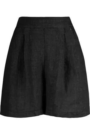 Bomboogie Femme, Shorts, Noir, Taille: 38 FR Bermuda en lin