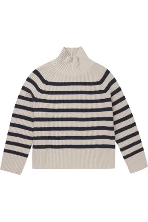 Munthe Femme, Pulls, Multicolore, Taille: 36 FR Maille Tricotée Rayée à Manches Longues et Col Montant