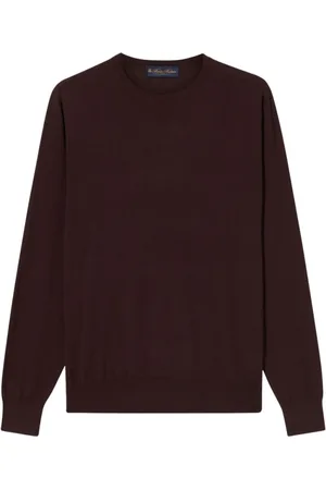 Brooks Brothers Homme, Pulls, Brun, Taille: XL Pull ras du cou en laine mérinos