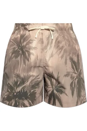 Palm Angels Homme, Maillots de bain, Gris, Taille: M Short de bain imprimé