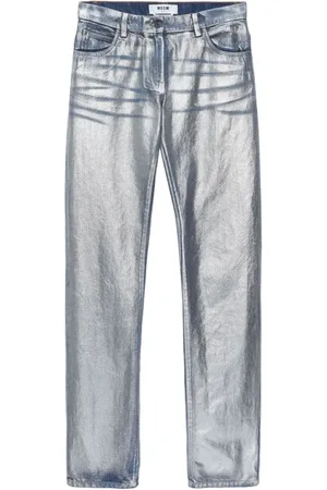 Msgm Femme, Jeans, Bleu, Taille: 38 FR Jean Droit