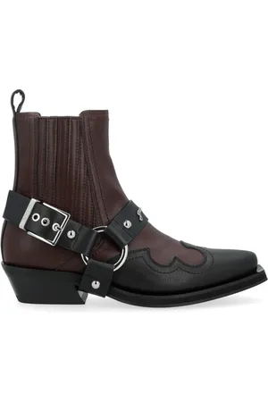 Ganni Femme, Chaussures, Brun, Taille: 38 EU Bottines Western Chelsea Ajustées