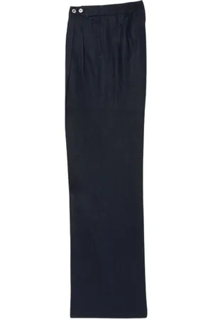 Brooks Brothers Femme, Pantalons, Bleu, Taille: 38 FR Pantalon Large Plissé en Lin