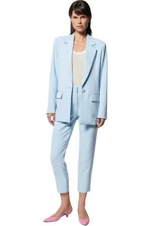 Silvian Heach Femme, Vestes, Bleu, Taille: 38 FR Tailleur avec blazer et pantalons raccourcis
