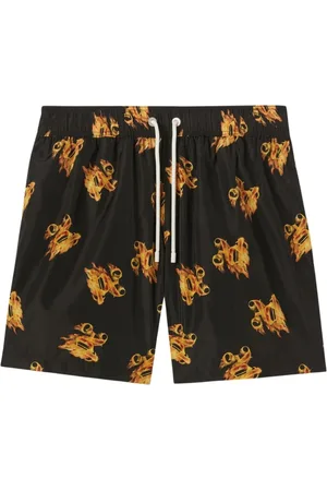 Palm Angels Homme, Maillots de bain, Noir, Taille: S Burning Monogram Costume