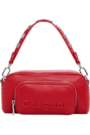 Desigual Femme, Sacs, Rouge, Taille: ONE Size Sac Bandoulière Rouge avec Fermeture Éclair