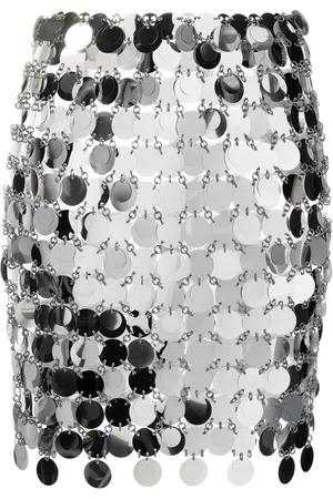 Paco rabanne Femme, Jupes, Gris, Taille: 36 FR Mini-jupe à disques circulaires argentés