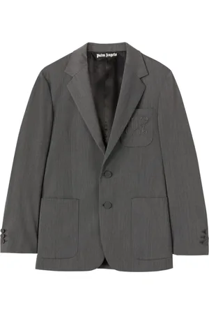 Palm Angels Homme, Vestes, Gris, Taille: M Blazer Monogramme Gris Clair Coupe Standard