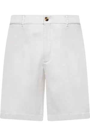 Brunello Cucinelli Homme, Shorts, Blanc, Taille: L Pantalon Regular Fit en Gabardine de Coton Blanc