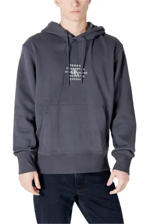 Calvin Klein Homme, Sweatshirts et sweats à capuche, Gris, Taille: S Sweat à Capuche Gris en Coton avec Poche