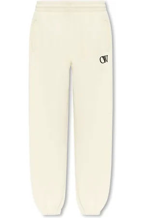 OFF-WHITE Femme, Pantalons, , Taille: 38 FR Pantalon de jogging crème à logo