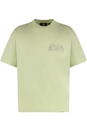Represent Homme, Tops, Vert, Taille: M T-shirt col rond côtelé en coton