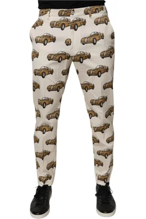 Dolce & Gabbana Homme, Pantalons, Multicolore, Taille: XS Jean Skinny avec Imprimé Voiture