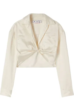 OFF-WHITE Femme, Blouses et Chemises, Blanc, Taille: 36 FR Twist Crop Shirt