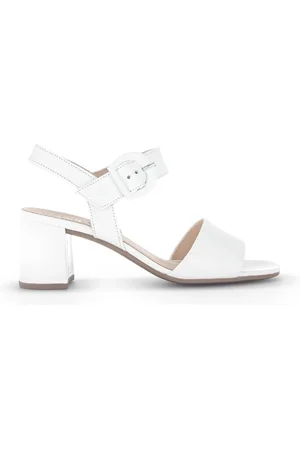 Gabor Femme, Chaussures, Blanc, Taille: 38 EU Sandales d`été en cuir blanc