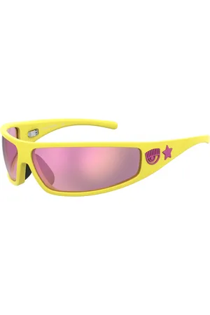 Chiara Ferragni Femme, Accessoires, Multicolore, Taille: ONE Size Lunettes de soleil Jaune/Rose