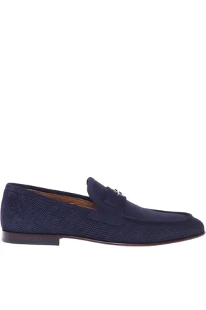 BALDININI Homme, Chaussures, Bleu, Taille: 41 1/2 EU printed suede loafer