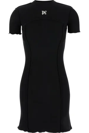 Palm Angels Femme, Robes, Noir, Taille: 38 FR Mini-robe à monogramme