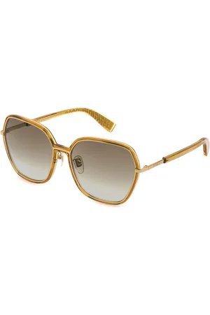 Furla Femme, Accessoires, Jaune, Taille: ONE Size Lunettes de soleil dorées en métal