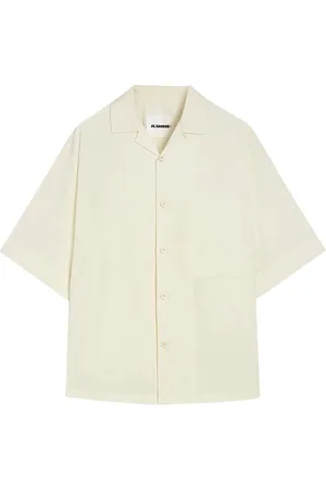 Jil Sander Homme, Chemises, Blanc, Taille: XL Chemise Blanche Manches Courtes Coton