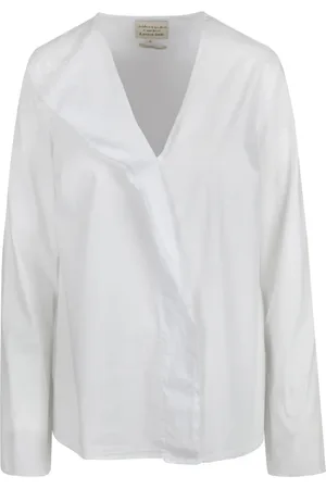 Alessia Santi Femme, Blouses et Chemises, , Taille: 34 FR Chemisier en coton à volants col en V