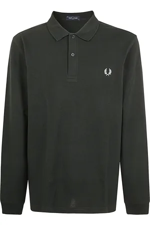 Fred Perry Homme, Tops, Vert, Taille: XL Polo à Manches Longues Vert Nuit