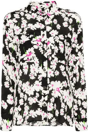 Msgm Femme, Blouses et Chemises, Multicolore, Taille: 38 FR Chemise Boutonnée à Imprimé Floral