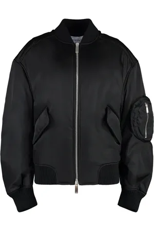 OFF-WHITE Femme, Vestes, Noir, Taille: 36 FR Blouson aviateur élégant en nylon