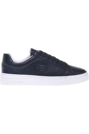 BALDININI Homme, Chaussures, Bleu, Taille: 43 EU Tumbled and stamped leather trainer