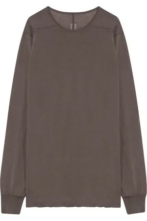 Rick Owens Homme, Tops, Brun, Taille: XL T-shirt à manches longues col rond