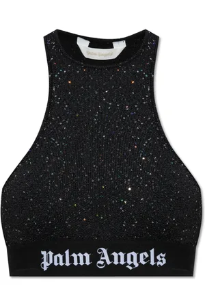 Palm Angels Femme, Tops, Noir, Taille: 36 FR Top Coupe Course