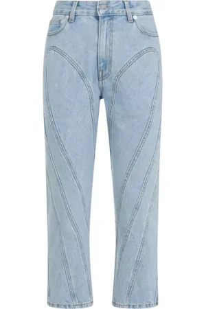MUGLER Femme, Jeans, Bleu, Taille: 38 FR Jean Bleu Clair avec Coutures
