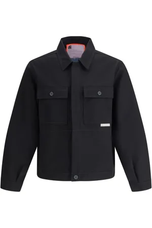 GR10K Homme, Vestes, Noir, Taille: L Veste en jean avec col classique