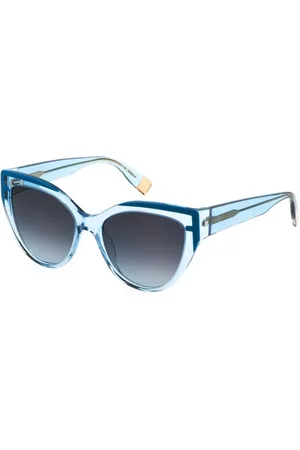 Furla Femme, Accessoires, Bleu, Taille: ONE Size Lunettes de soleil bleues en acétate avec verres dégradés