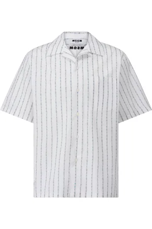 Msgm Homme, Chemises, Blanc, Taille: M Chemise à Manches Courtes avec Motif